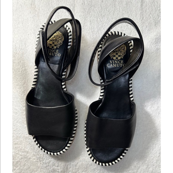 Vince Camuto Black and Brown Espadrille Sandals - Picture 2 of 11